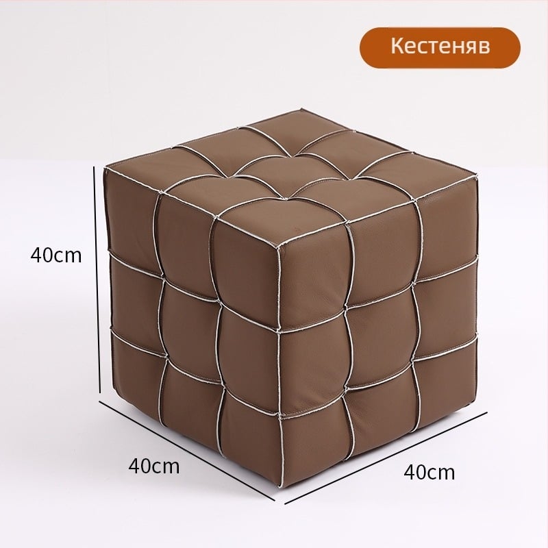 Фабрична директна продажба на кубче на Рубик, табуретка за домакинство, хол, диван, табуретка за крака, проста, лека, луксозна, кожена, малка, за врата, табуретка за обувки