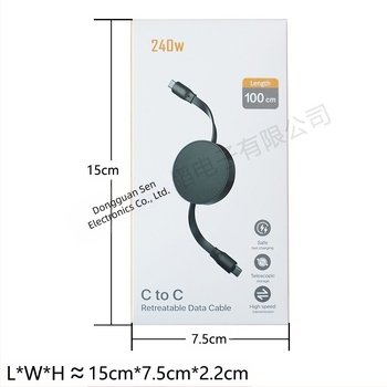 Експлозии във външната търговия 240W супер бърз кабел за зареждане, безплатен за издърпване, прибиращ се кабел за данни с двоен Type-C интерфейс, подаръци