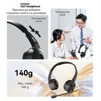 Lenovo слушалки за телефонни конференции онлайн Офис английски компютърни слушалки телефон обслужване на клиенти Специална търговия на едро