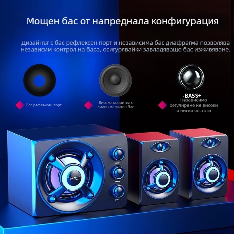 Трансграничен компютърен кабелен Bluetooth аудио настолен универсален креативна личност USB малък настолен високоговорител субуфер на едро