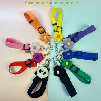 Каишка за котка с цвете, каишка за малко куче, каишка за котка, предпазна катарама за кола
