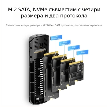 вентилатор tiger m.2 кутия за твърд диск m2 sata/nvme протокол външен ssd кутия за мобилен твърд диск