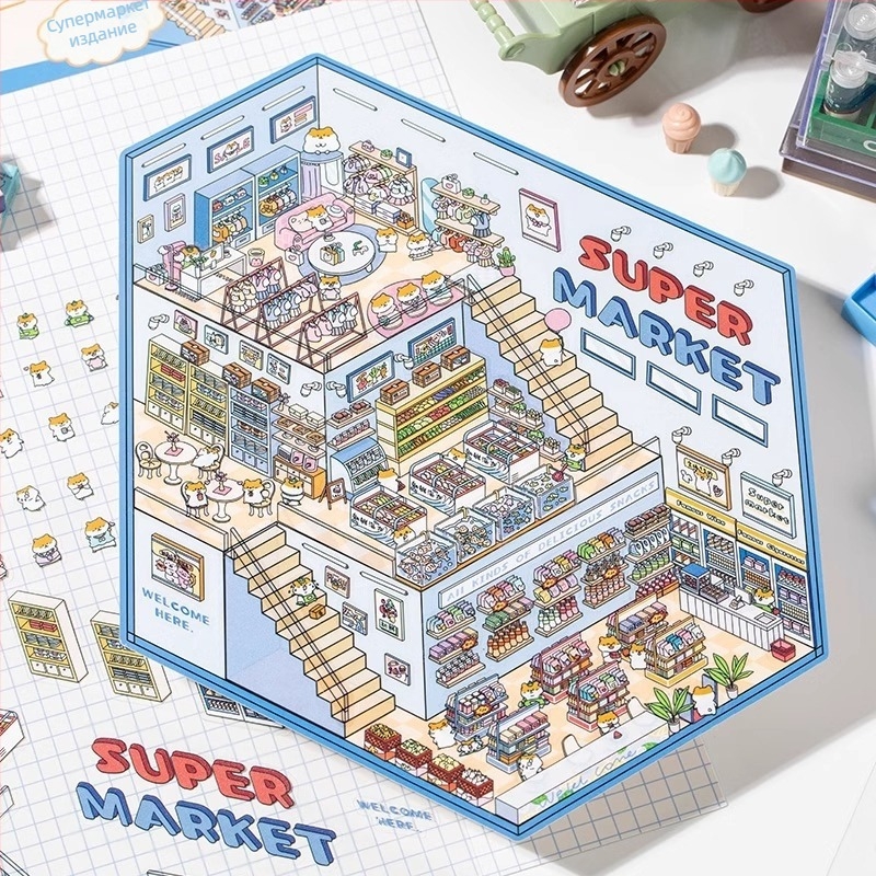 Голям размер! Нова колекция от микро сцени с висока трудност 4.0 Large Тази играчка „Направи си сам“ за момиче