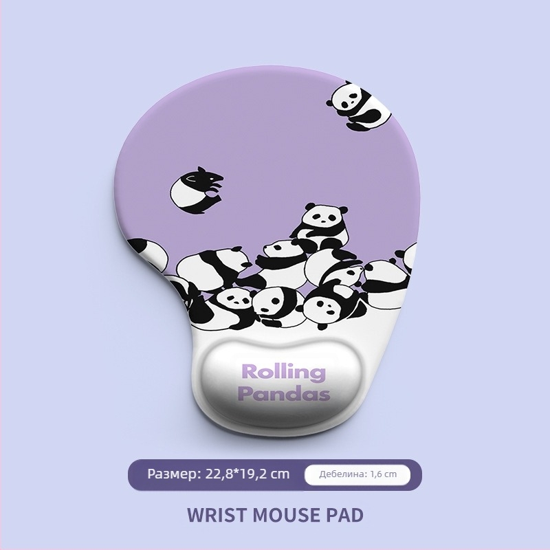 Силиконова подложка за китка с анимационни животни, подложка за мишка за китка, подложка за бюро с картинка, протектор за китка, устойчива на петна