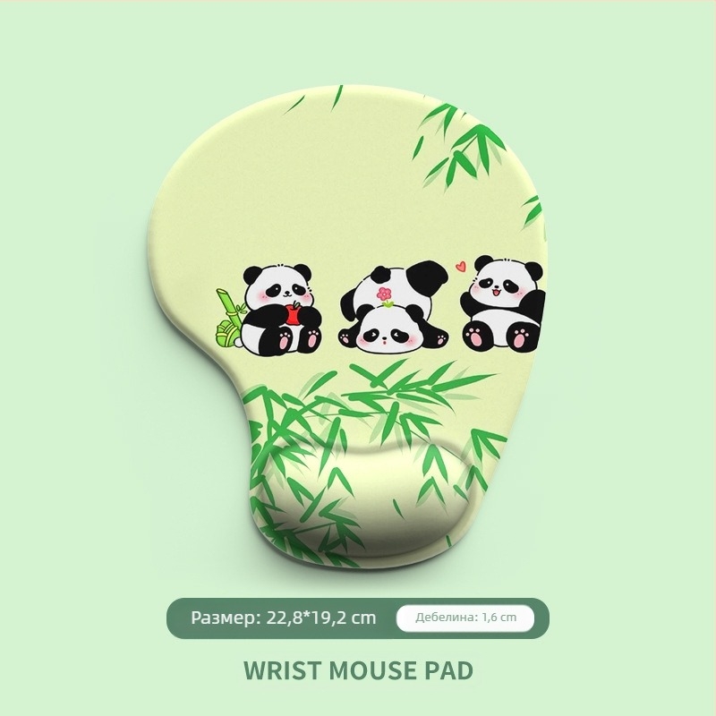 Силиконова подложка за китка с анимационни животни, подложка за мишка за китка, подложка за бюро с картинка, протектор за китка, устойчива на петна