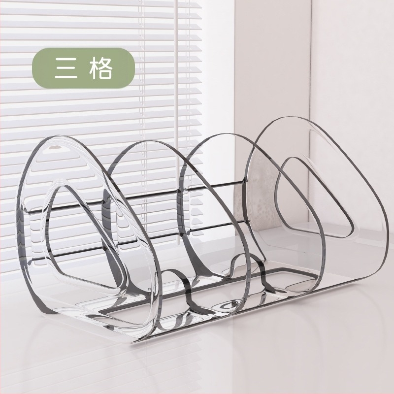 Кутия за съхранение на книги за настолна книга, прозрачна стойка за бюро за студентски книги, разделител, акрилен държач за химикалки