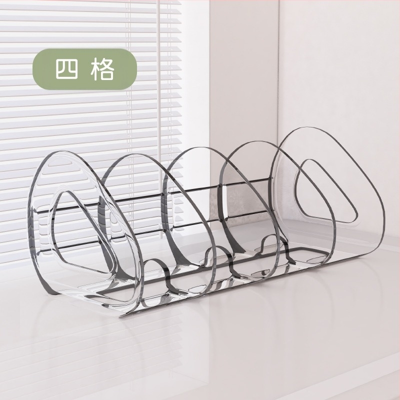 Кутия за съхранение на книги за настолна книга, прозрачна стойка за бюро за студентски книги, разделител, акрилен държач за химикалки