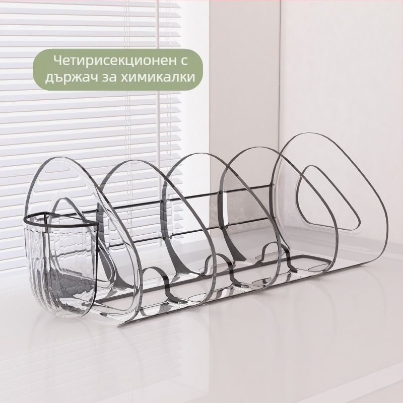 Кутия за съхранение на книги за настолна книга, прозрачна стойка за бюро за студентски книги, разделител, акрилен държач за химикалки