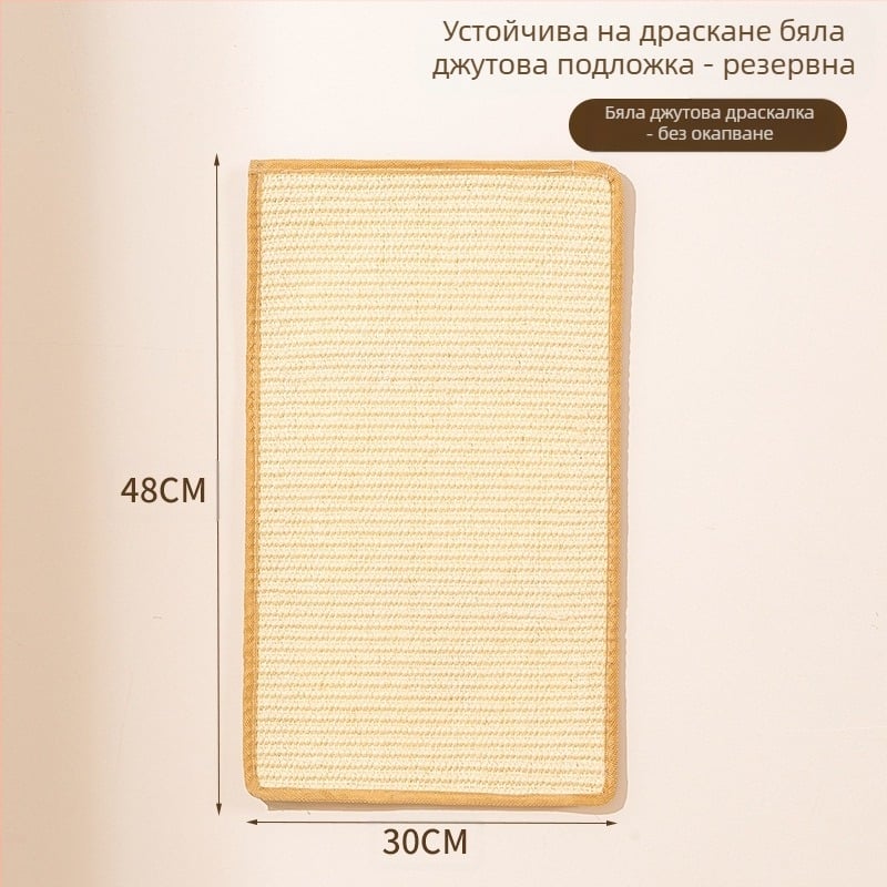Дъска за драскане за котки от сизал, масивна дървесина, устойчива на износване и нелиняваща, вертикална подложка за драскане за котки, дъска за котешки нокти, драскалка за котки от сизал, играчка за котки с въже
