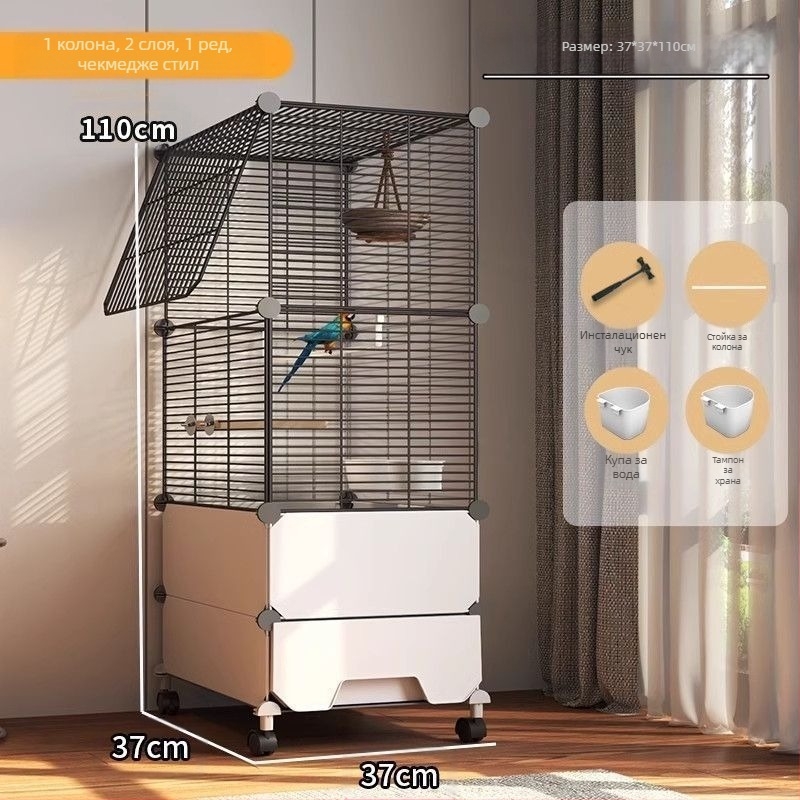 Голяма птича клетка, устойчива на пръски, за папагали, корели, скорци, големи майни, вълнисти папагали и канарчета, луксозна вила за озеленяване