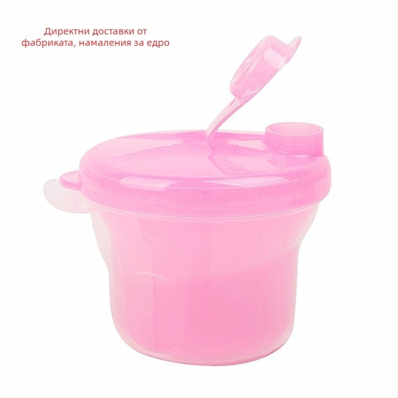 Фабрика на едро за бебешко мляко на прах, преносима кутия за разделител на мляко на прах с три отделения, въртяща се опаковка за закуска с мляко на прах