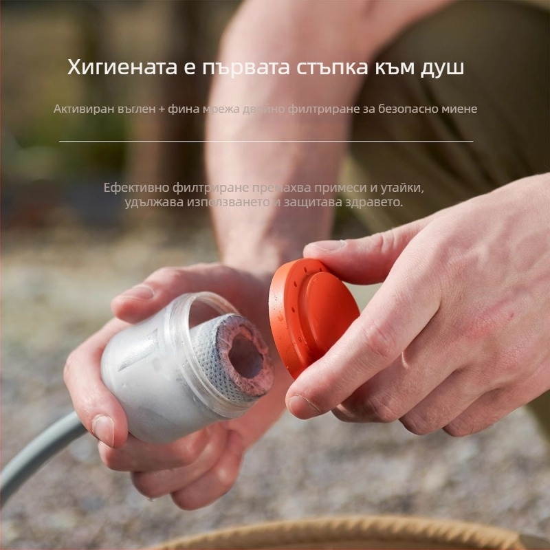 2025 Ново осветление за външен душ, вградено осветление за къпане, удобна джаджа за къмпинг, общежитие, домашен електрически мобилен душ