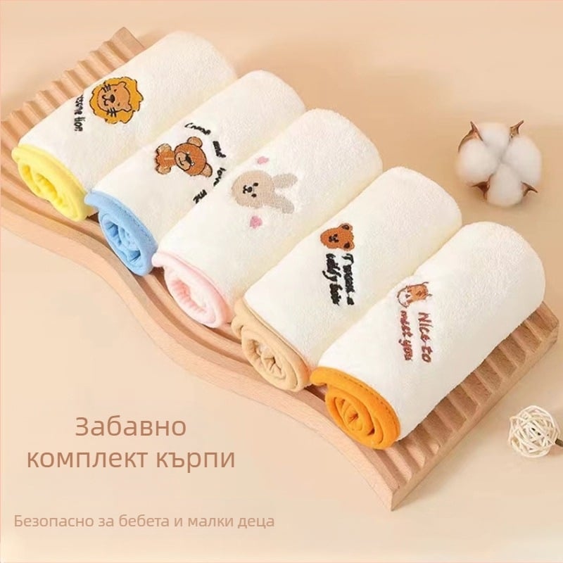 Цветна квадратна бебешка марлена кърпа с мек кант, детска малка квадратна бебешка кърпа за лице за детска градина 30*30 см