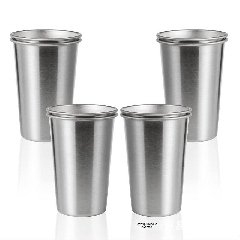 304 неръждаема стомана еднослойна къдрава бирена чаша проста външна придружаваща удобна чаша за студена напитка външна търговия на едро