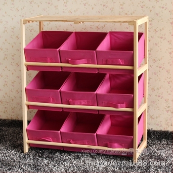 Промоция на разпродажба директно от фабриката, трислоен шкаф за съхранение на играчки с девет чекмеджета за детска градина
