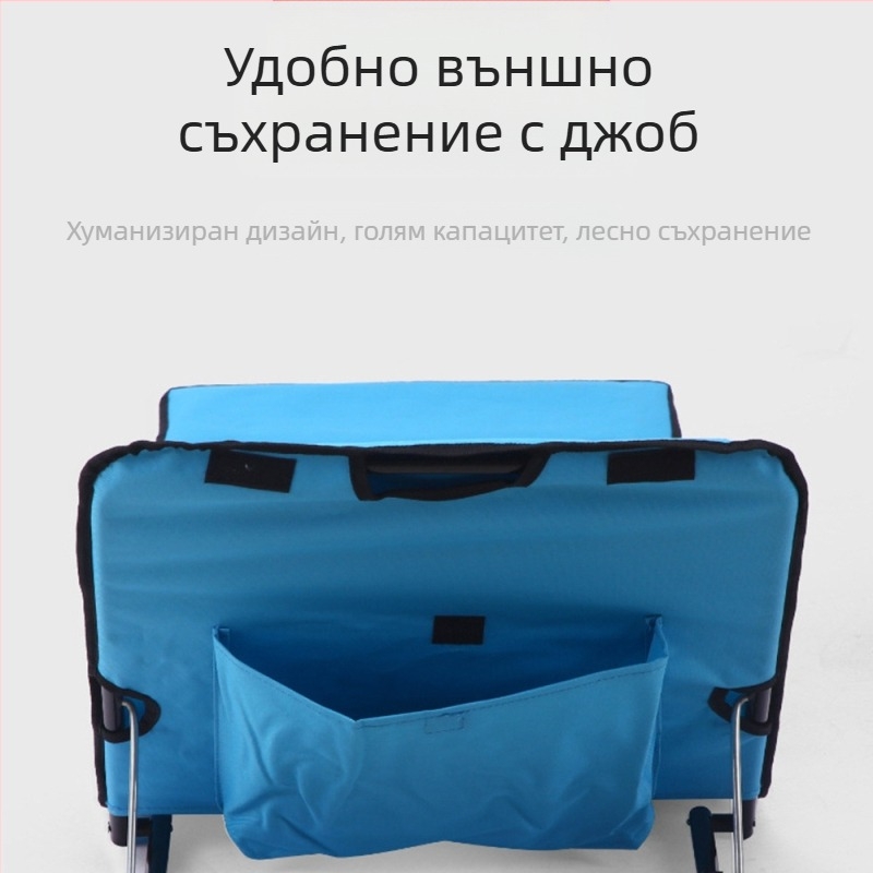 Външен единичен преносим сгъваем плажен стол с двойно предназначение, стоманена тръба, регулиращ седалка, къмпинг стол, оксфордски плат, стол за обяд