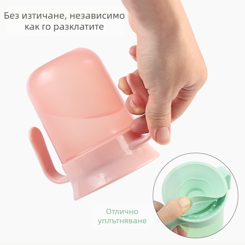 Бебешка чаша за пиене 360° градуса бебешка детска чаша за пиене чаша за пиене бебешка чаша против задавяне с дръжка чаша за пиене