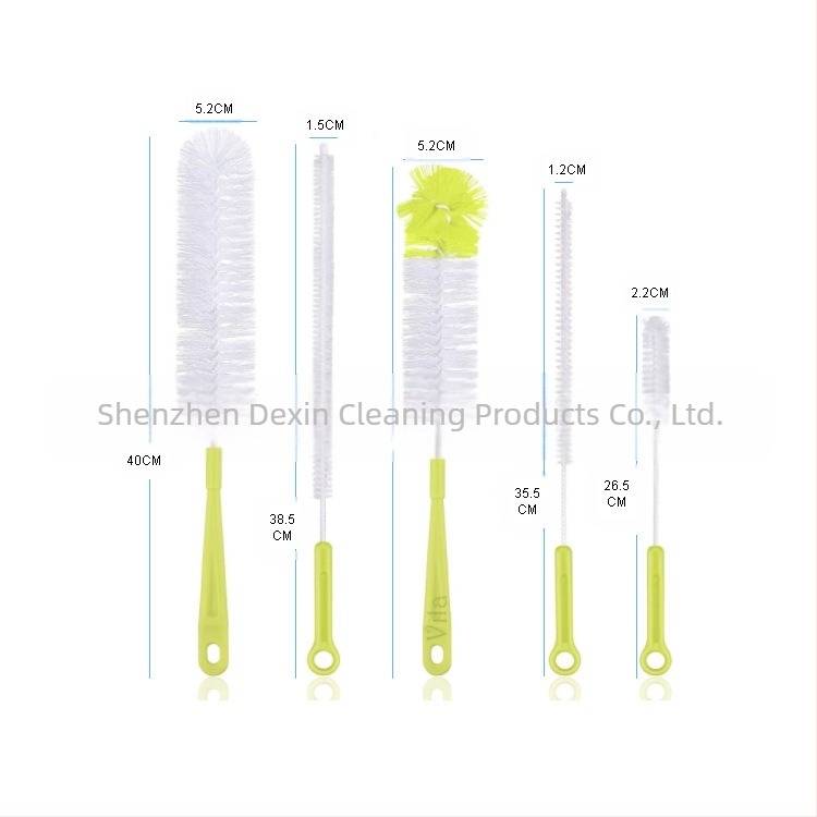 Фабрична четка за бутилки с пет части, домакинска четка за почистване на кухня, четка за чаши, четка за бутилки, четка за всмукателна тръба, четка за зърна
