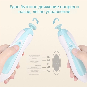 Нокторезачка за новородени Manna, бебешка нокторезачка, маникюрна шлифовъчна машина, тиха, безшумна електрическа нокторезачка