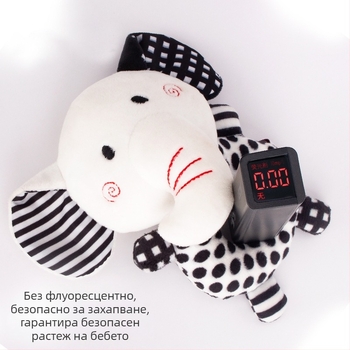 Нова черно-бяла кръгла ръчно завъртяна бебешка камбанка, ръчно надраскана камбанка, звъняща хартиена О-образна плюшена играчка