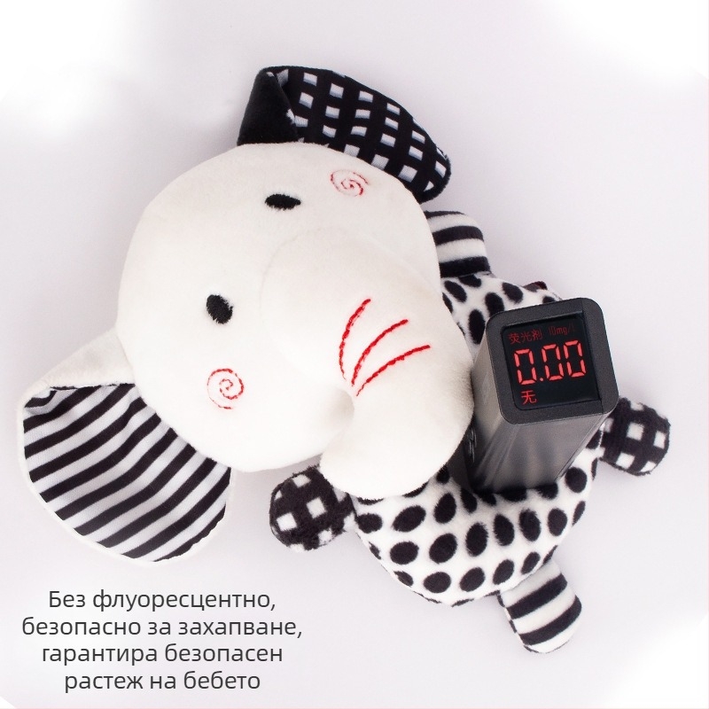 Нова черно-бяла кръгла ръчно завъртяна бебешка камбанка, ръчно надраскана камбанка, звъняща хартиена О-образна плюшена играчка