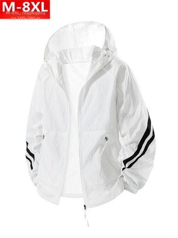 Лятно модерно мъжко дишащо тънко яке от ледена коприна за дебели мъже, големи размери, свободно, бързосъхнещо облекло за защита от слънцето