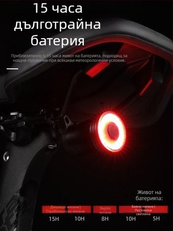 Eslnf Велосипедна задна светлина, акумулаторна, висока издръжливост, нощна велосипедна светлина, шосейна велосипедна светлина, планинско велосипедно оборудване