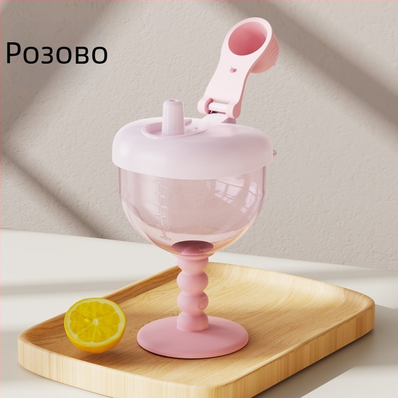 Бебешка учебна чаша за пиене, чаша от Pp материал, домакинска детска сламена чаша, чаша за мляко против падане с кантар на едро