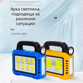 Нова многофункционална преносима лампа със слънчева батерия, зареждаща се със слънчева енергия, за силно осветление на открито, прожектор, аварийна работна лампа, фенерче