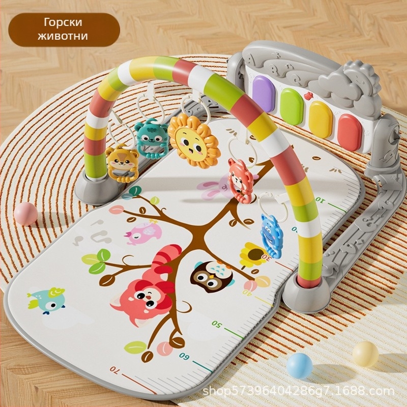 Трансгранична горещо продавана бебешка фитнес стойка с музикален педал, игрална подложка, 36 месеца, новородено бебе, играчка за пиано