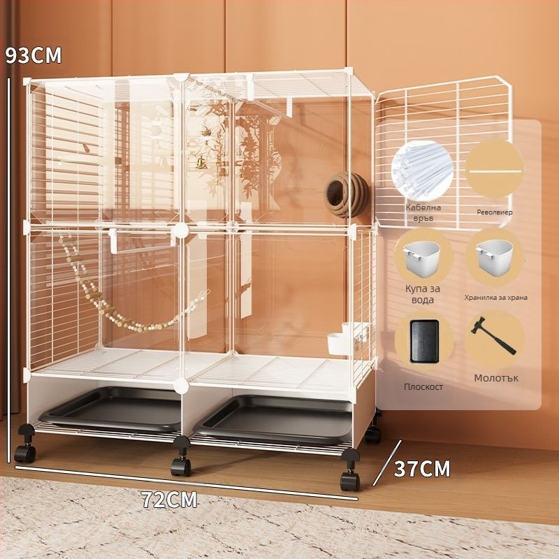 Голяма клетка за птици за домашна употреба, луксозна вила за папагали и корели, нов модел, устойчив на пръски, за малки птици като врабчета и папагали