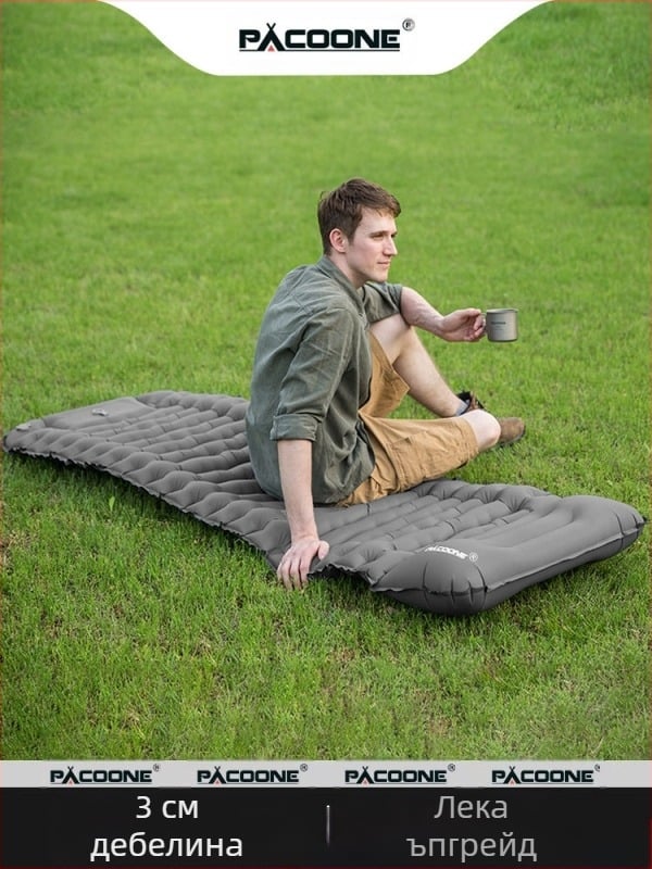 Надуваема палатка Pacoone, къмпинг стил, подложка за спане, удебелен TPU единичен матрак, преносима външна влагоустойчива постелка