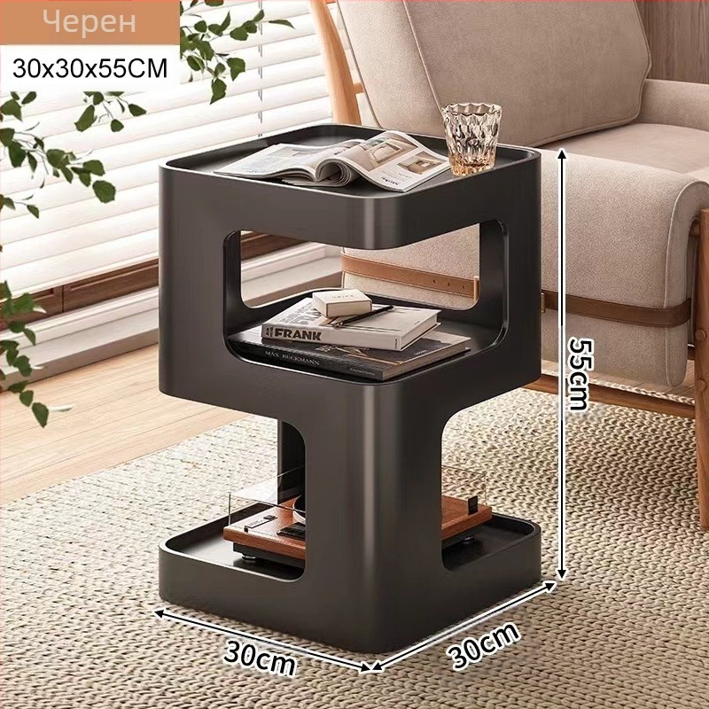 Хол Диван Странична масичка Желязна малка масичка за кафе Страничен шкаф Модерен семпъл ъглов шкаф Креативен интернет Популярна ъглова масичка Светла луксозна нощна масичка