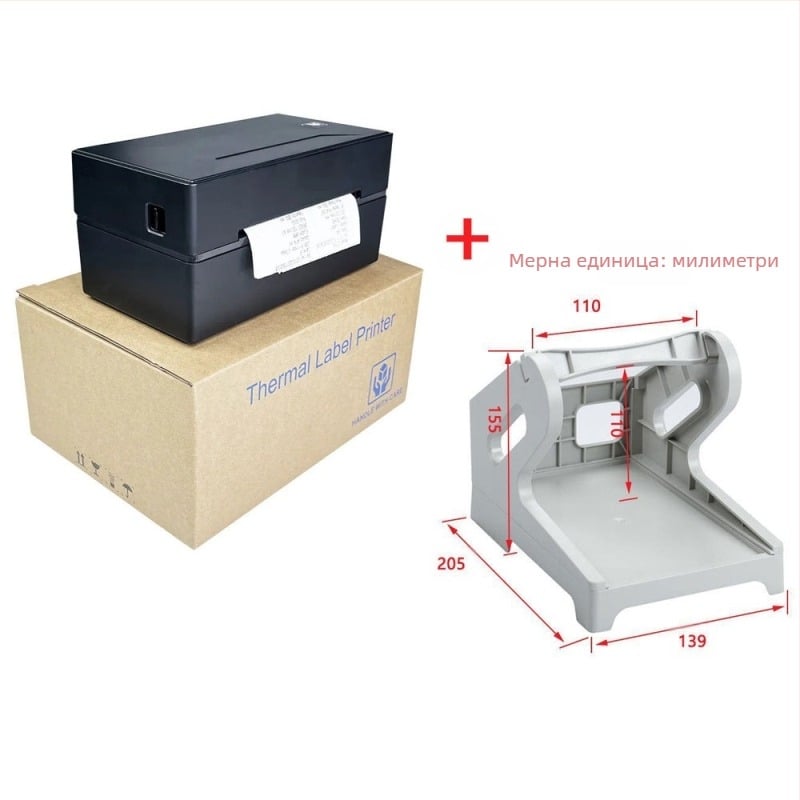 Bluetooth+PC Безжичен термопринтер за етикети 4X6 с двойно предназначение