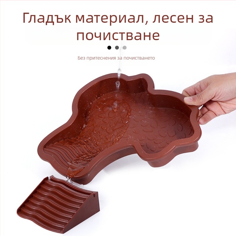 Басейн за къпане на костенурки за полуводни костенурки, жълтокожи костенурки, костенурки за хранене, платформа за гребане, басейн за сухоземни и водни костенурки с двойно предназначение, кутия за къпане на костенурки против падане