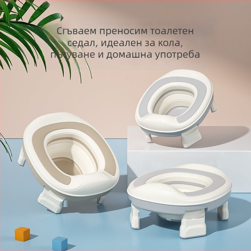 Бебешка преносима тоалетна чиния за външна употреба, бебешка кола, аварийна мобилна тоалетна, преносима детска сгъваема тоалетна