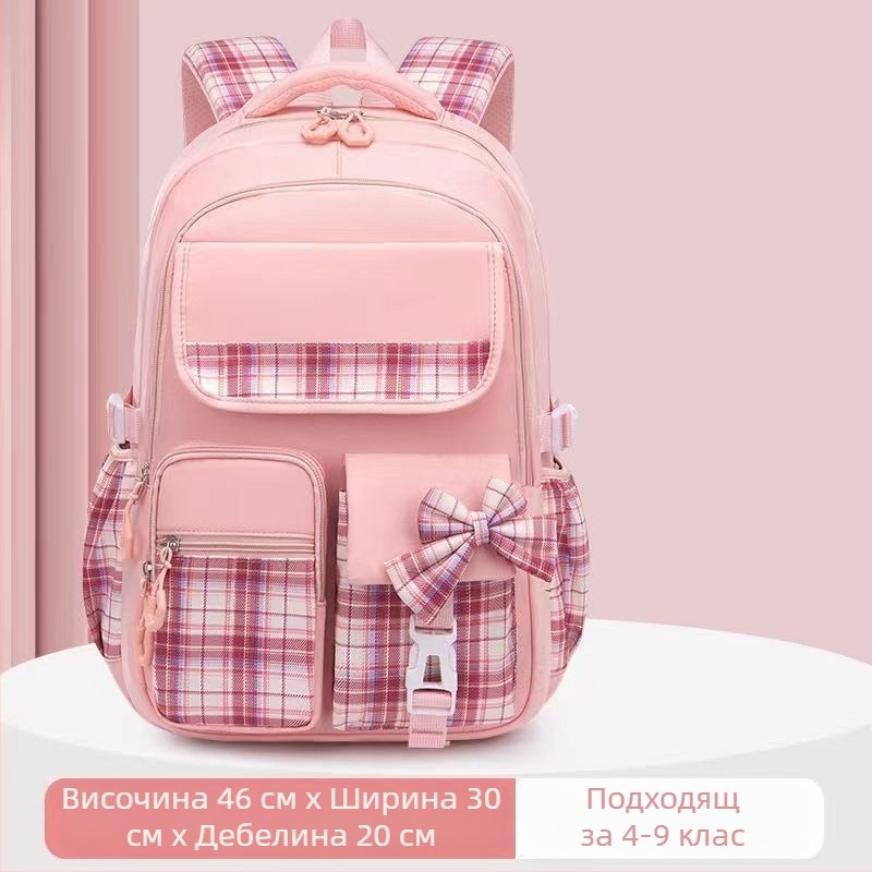 Раници за ученици от началното училище на едро, женски модели, сладка анимационна панделка, голям капацитет, раница за намаляване на тежестта, детска раница за защита на гръбначния стълб