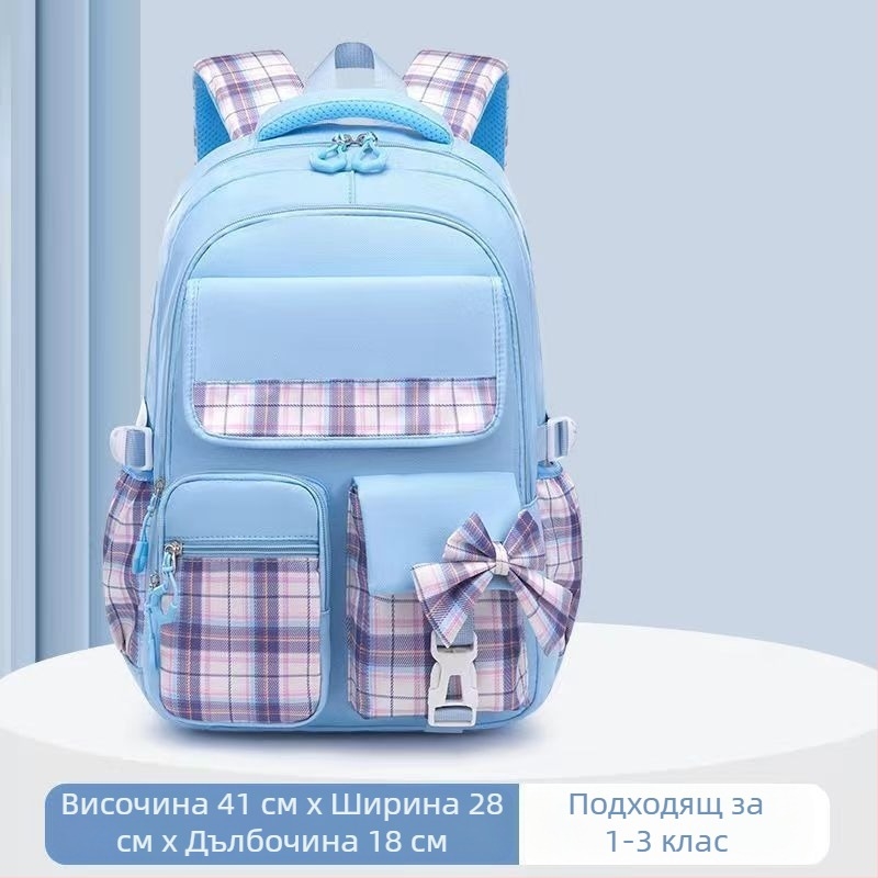 Раници за ученици от началното училище на едро, женски модели, сладка анимационна панделка, голям капацитет, раница за намаляване на тежестта, детска раница за защита на гръбначния стълб