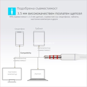 Оригинален платинен кабел за слушалки, подходящ за мобилни телефони Oppo Huawei Vivo, сладка корейска версия за караоке за момичета с микрофон