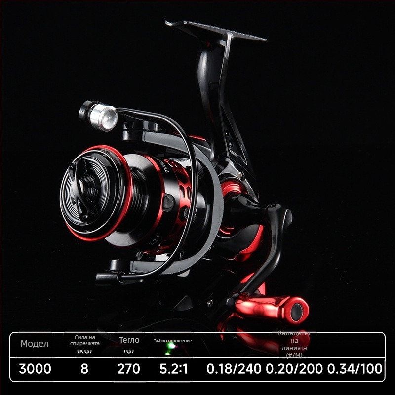 Въртящо се колело Hao Dun Double Shake на едро, изцяло метално, с тел, Luya, риболовно колело без празнина, далечно хитово колело за морски въдици DY