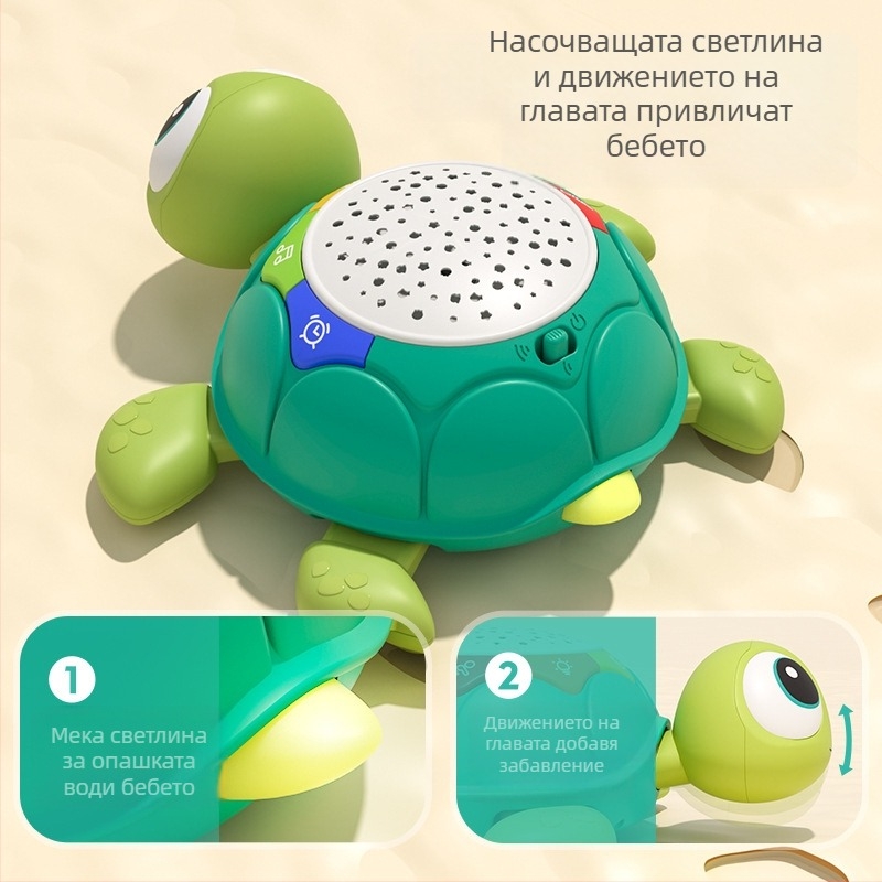 Многофункционална играчка за катерене с осветление и музикална проекция на бебета от Amazon, успокояваща костенурка, пъзел за малки деца, машина за ранно образование