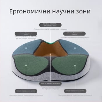 Възглавница за хемороиди от мемори пяна, несгъваема, куха дишаща възглавница за седалка, красиви седалища, опашен прешлен, възглавница за седалка за опашен прешлен