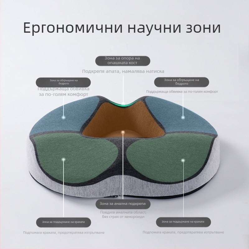 Възглавница за хемороиди от мемори пяна, несгъваема, куха дишаща възглавница за седалка, красиви седалища, опашен прешлен, възглавница за седалка за опашен прешлен