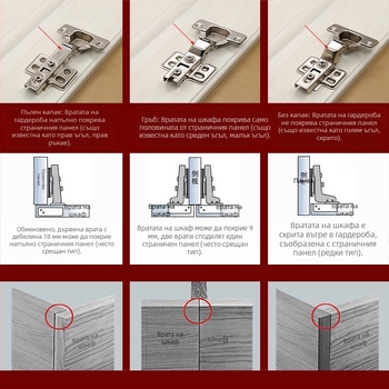 Хидравличен буфер от неръждаема стомана панта скрита 180 градуса сгъваема врата на шкафа за самолети LED светлина директна продажба от фабриката