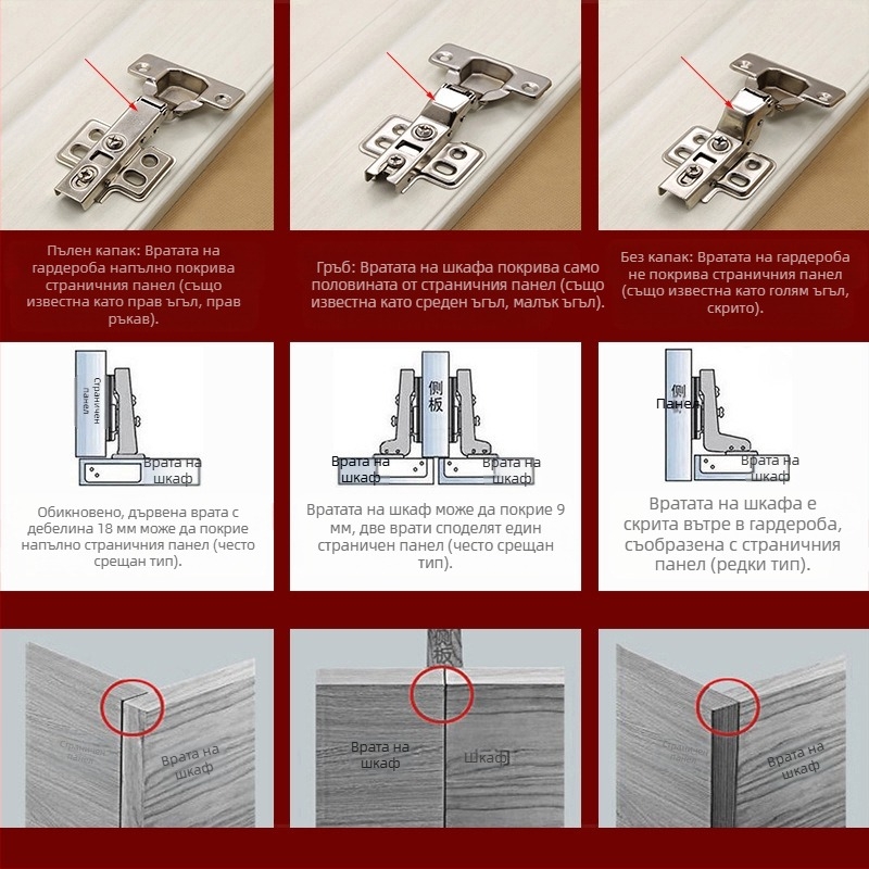 Хидравличен буфер от неръждаема стомана панта скрита 180 градуса сгъваема врата на шкафа за самолети LED светлина директна продажба от фабриката