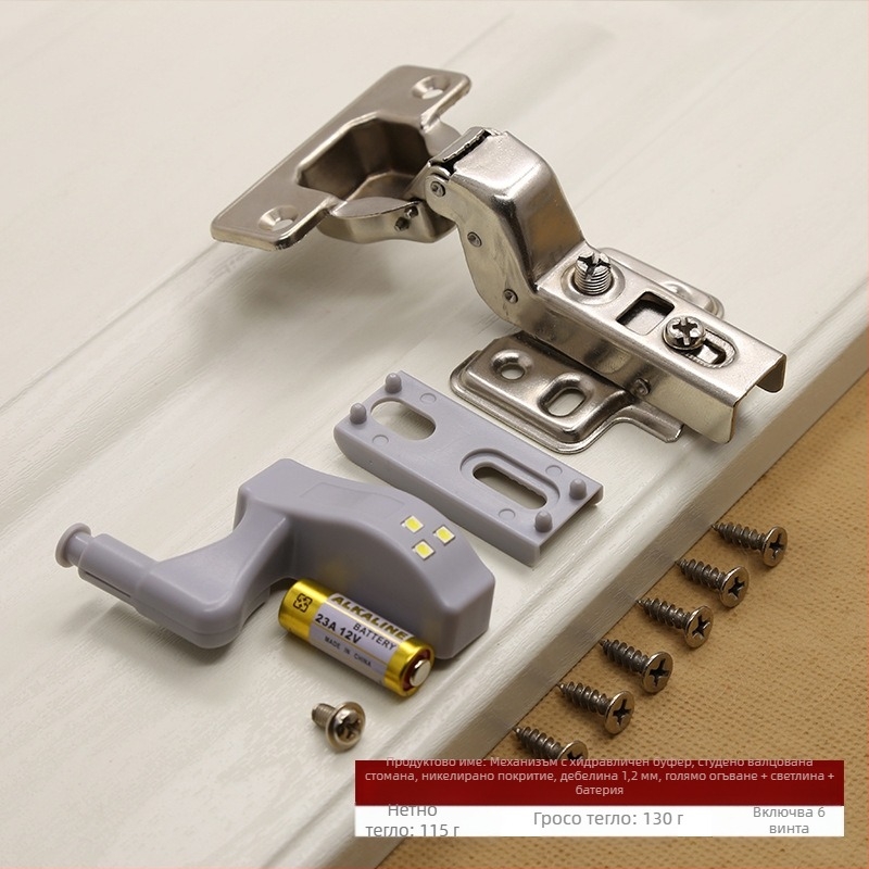 Хидравличен буфер от неръждаема стомана панта скрита 180 градуса сгъваема врата на шкафа за самолети LED светлина директна продажба от фабриката