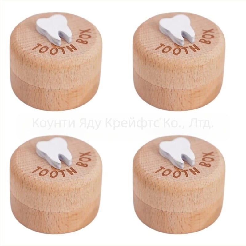 Проста кутия за бебешки млечни зъби от масивно дърво, кръгла, универсална детска кутия за фетални косми, дървена кутия за млечни зъби, пъпна връв, бук, кутия за съхранение на млечни зъби