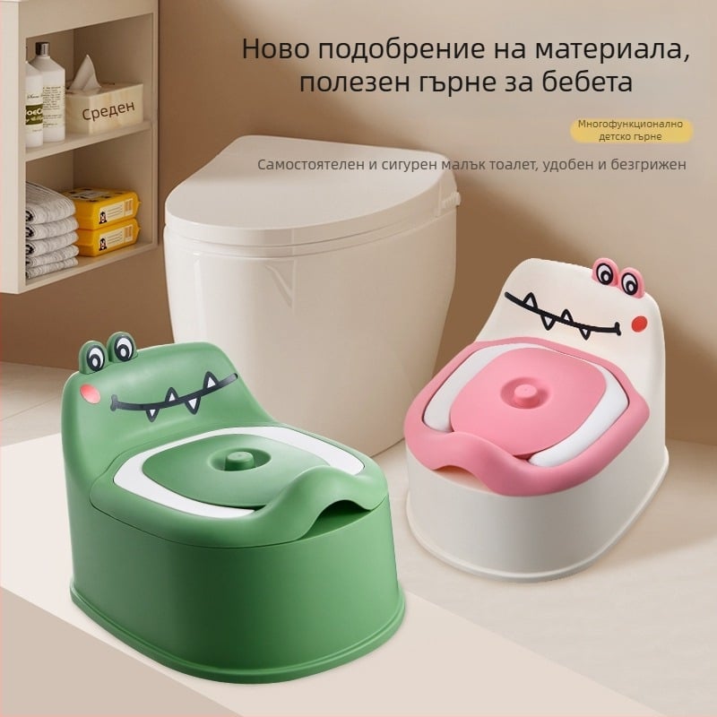 Малка детска тоалетна с анимационен динозавър, малка тоалетна, обикновена бебешка тоалетна, детска тоалетна, кофа за урина
