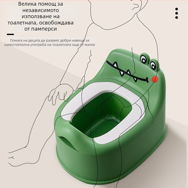 Малка детска тоалетна с анимационен динозавър, малка тоалетна, обикновена бебешка тоалетна, детска тоалетна, кофа за урина