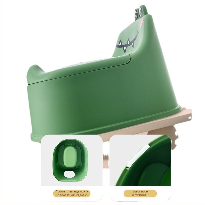 Малка детска тоалетна с анимационен динозавър, малка тоалетна, обикновена бебешка тоалетна, детска тоалетна, кофа за урина